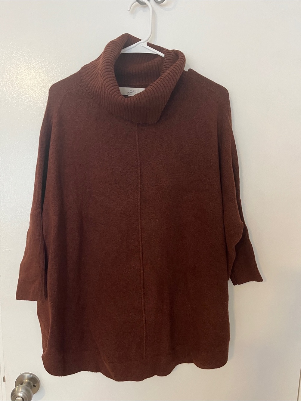 LOFT Brown Cowl Neck Sweater